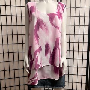 Lane Bryant Sleeveless Chiffon Asymmetrical Tank Blouse Top